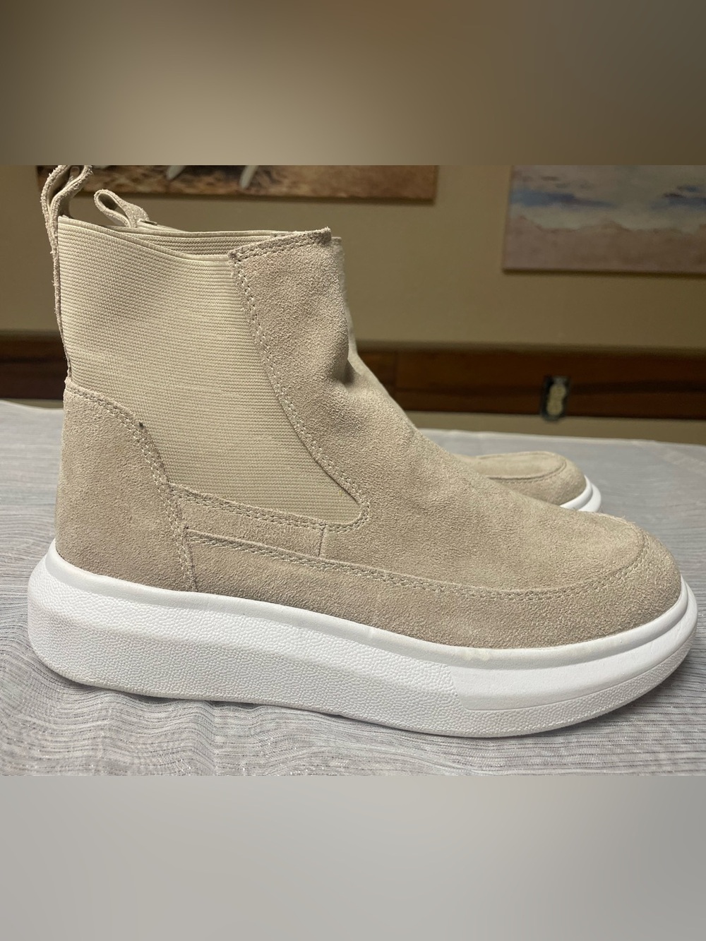 Women’s Nurture by Lamaze Suede Chelsea Sneaker Boot in Beige